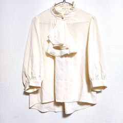 axes femme 7分袖ブラウス シャツ 白 ホワイト フリル 可愛い M