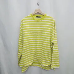 ◇ ⊇ niko and … ニコアンド ボーダー柄 コットン100% 長袖 ロングTシャツ サイズL ライトグリーン レディース E  【1502180050374】