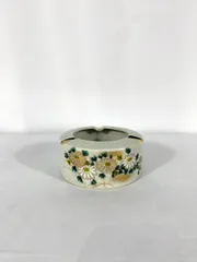 九谷焼　勇峰作　骨董品　灰皿　花