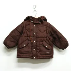 組曲FAM ナイロンジャケット 中綿入りジャンパー アウター キッズ 女の子用 100サイズ ブラウン KUMIKYOKU FAM 【中古】