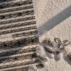 No.12　ネイルシール　黒　レース　ブラック　量産型　地雷系