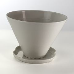 プラ鉢 4号 スタンダード反鉢受け皿付き ホワイト 4V 幅12cm×高さ8.3cm 