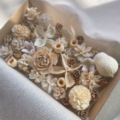 ドライフラワー ドライ ナッツ 木の実 詰め合わせ セットˎˊ˗ ホワイト　ナチュラルミックス 紫陽花　　No.42