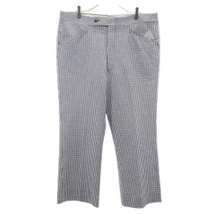 VINTAGE ヴィンテージ 70s チェック柄 トラウザー パンツ ネイビー ビッグサイズ メンズ 古着