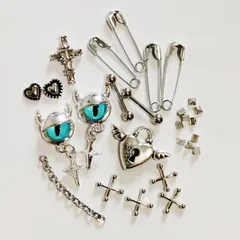 No.101　サブカル　地雷系　y2k　目玉　界隈　ネイルパーツ　まとめ売り　セット　ピアス