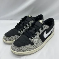 【中古】NIKE WMNS AIR JORDAN 1 RETRO LOW OG Black Cement サイズ27.5cm CZ0775-001 ナイキ ブラック グレー[19]
