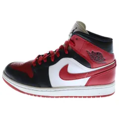 NIKE (ナイキ) WMNS AIR JORDAN 1 MID GYM RED ウィメンズ エアジョーダン1 ジムレッド ミッドカットスニーカー レッド/ブラック US7/24.0cm BQ6472-079