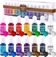 COLEDO Luminous Tone レジン 着色剤 クリアカラー 13色 / 14本 セット レジン液 UVレジン エポキシ樹脂 着色料 シリコンモールド 対応 10mlx14本( 10ml)