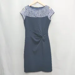 ◇ ⊂ Maille Demoiselle Paris フォーマル ひざ丈 ワンピース サイズ表記なし ネイビー ブルー レディース E  【1504210003923】