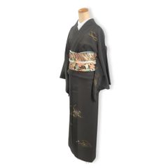 ［紬］　未使用美品　バチ衿　シツケ有り 楽天市場】【中古】 紬 訪問着 リサイクル着物 正絹 袷 刺し子