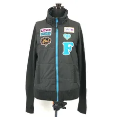 FILA Golf★中綿入りジップブルゾン/ジャケット/袖切り返し【Women's size-M/黒/Black】ゴルフウェア/アウター/Coat/Jumper◆BH240<sale>