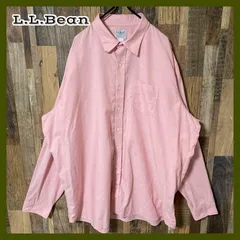 2XL ピンク 無地 シンプル 単色 エルエルビーン シャツ メンズ 古着 長袖