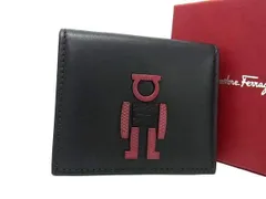 ■新品■未使用■ Salvatore Ferragamo フェラガモ ガンチーニ ロボット レザー コインケース コインパース ブラック系 BL4751のサムネイル