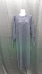 ◇ ⊇ UNITED ARROWS ボリュームスリーブ 長袖 ロング ニットワンピース サイズ F ネイビー系 レディース E  【1412260020060】