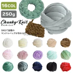チャンキーニット ベロア マンドゥバッグ 毛糸 手芸 編み物 極太 ニットヤーン 250G ハンドメイド 送料無料 SNS インスタ映え  vii2h813265
