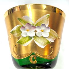 新品未使用！VeArt　MURANO　ヴィンテージ　ベネチアンガラス　小物入　緑 普段使いに⭐️ベネチアングラス-緑➁】 『ワイングラス