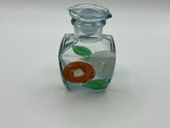 醤油差し ガラス 牡丹柄 絵付け 花柄