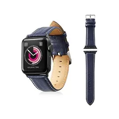 エレコム Apple Watch バンド 38mm ソフトレザー ラウンドボートタイプ ネイビー AW-38BDLRBBU(ネイビー 38mm)