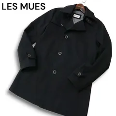 LES MUES レミュー 秋冬 ウール混★ シングル トレンチ コート Sz.M メンズ 黒 ビジカジ ビジネス