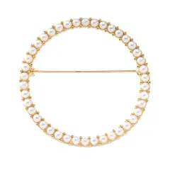 【ゴールド×パール×ワンサイズ】[Cream dot. クリームドット公式]  ブローチ フォーマル 卒業式 卒園式 入学式 入園式 ママスーツ コサージュ パール ビジュー サークル 華やか ピン 上品 エレガント キュービックジルコニア 大人