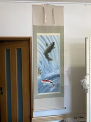 掛け軸 柳原遊子 夫婦鯉 絹本 希少 軸装 茶道具 掛軸 美品 です。 掛け軸 柳原遊子 夫婦鯉 絹本 希少 軸装 茶道具 掛軸 美品 です。