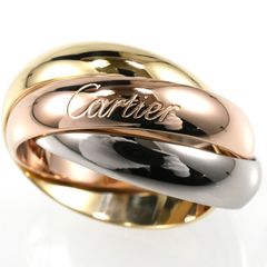 Cartier カルティエ トリニティリング LM ワイド K18 Au750 スリーカラー 3連リング SIZE:62 指輪