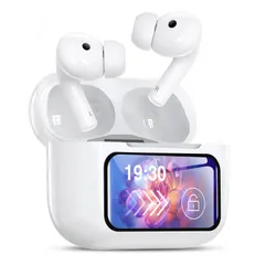 【数量限定】ぶるーとぅーすイヤホン 最大32時間再生 Hi-Fi 蓋をあけたら接続 ハンズフリー通話 bluetooth5.4 Type-C充電 AIFENG 小型/軽量 ノイズキャンセリング 片耳モード ワイヤレスイヤホン【業界初多機能タッチスクリーン・AN