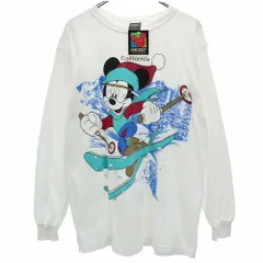 未使用 シェリーズ 90s ディズニー USA製 オールド デッドストック ミッキーマウス 長袖 Tシャツ L ホワイト系 SHERRY’S ロンT タグ付き メンズ