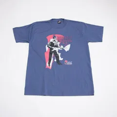 90s Fruit of the loom ビンテージ バンド Tシャツ USA製 シングルステッチ ミュージックT バディホリー メガネ 両面 プリント 90年代 フルーツオブザルーム 97年 紺色 vintage 古着 【L】