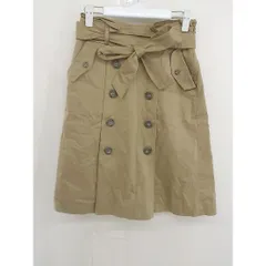 ◇ ◎ Fabulous Angela ファビュラスアンジェラ ウエストリボン付き 膝丈 フレア スカート サイズS ベージュ系 レディース  【中古】 【1206110000315】