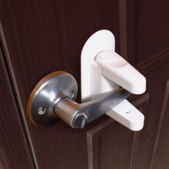 1個 防盗・誤操作防止安全ドアロック、多機能PVC簡単取り付け、穴あけ不要で傷つきにくいほとんどのドア用、ホームベッドルーム向けアクセサリー