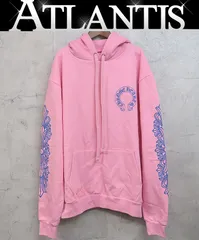 CHROME HEARTS 銀座店 クロムハーツ SALE 新品 NY限定 ホースシュー フローラルクロス プリント フーディ パーカー size:L ピンク 98195