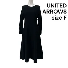 ◆ ユナイテッドアローズ UNITED ARROWS カットソーワンピース ロング 黒 サイズF レディース S5V065