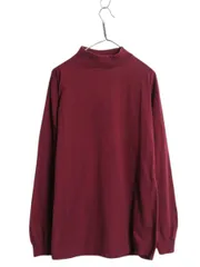 【お得なクーポン配布中!】 90s USA製 ディスカス モックネック 無地 長袖 Tシャツ メンズ XL 古着 オールド ヘビーウェイト コットン カットソー 大きいサイズ エンジ