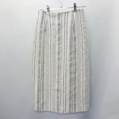 ◇ COLLAGE GALLARDAGALANTE 総柄 ひざ丈 タイト スカート サイズ1 ホワイト ブラック レディース E  【1407180006157】