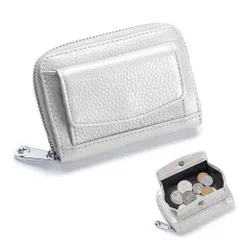 ☆ ホワイト ☆ RFID 本革 カードケース コインポケット付き ycase5002 RFID 本革 カードケース コインポケット 大容量 ミニ財布 カード入れ 財布 サイフ お財布 カード コインケース 小銭入れ スリム 薄型 名刺 じゃばら コンパクト