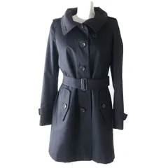 美品★正規品 バーバリーロンドン FR015-630 裏地ノバチェック柄 ライナー・ベルト付き コート レディース ブラック 38 日本製のサムネイル