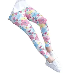 送料無料 B.フラワー プリントレギンス 九分丈 韓国子供服 美脚ストレッチ かわいい 女の子 ガールズ キッズ 夏 スポーツ 100cm 120cm 130cm 140cm 150cm