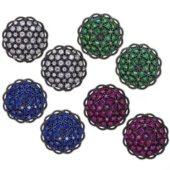 豪華 エレガント ブラックレース 37連CZダイヤモンドピアス レディースアクセサリー ジルコニア ジュエリー プレゼント イヤリング化可 サファイア ホワイト ルビー エメラルド