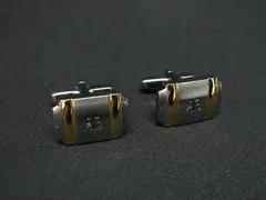 ■美品■ courreges クレージュ カフスボタン カフリンクス アクセサリー 紳士 メンズ シルバー系 DG3631 冠婚葬祭 結婚式 葬式のサムネイル