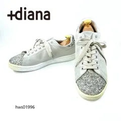 diana スニーカー スエード グリッター グレー 24.5cm プラスダイアナ レディース レースアップ hws01996