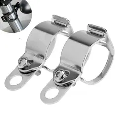 ヘッドライトステー 2個セット 左右セット ウインカーステー付き 取付ボルト付き 金属製 バイク用品 ブラック シルバー 銀色 対応 ku10000a153