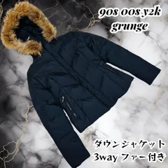 y2k 00s 90s ファーダウンジャケット ファーダウンベスト 平成ギャル ギャル男  ダウン ファー フェアリー グランジ 光沢 黒 ブラック マルイ系 短丈 肉厚 極暖 グランジ ギミック リアルファー