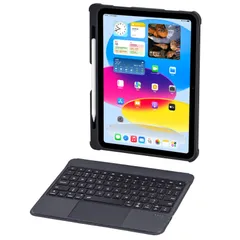 iPad 10世代 iPad 第10世代 キーボード 横も縦も対応 7色バックライト タッチパッド付き ipad 10世代 キーボード付きケース 英語配列 iPad 10.9インチキーボード 脱着式 多角度調整 ペンシルホルダー付き type-c充電式 ipa