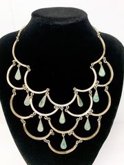 silver925/シルバー925　ネックレス　緑石　MEXICO/メキシコ　メキシカンジュエリー　ヴィンテージ　アンティーク　シルバーアクセサリー　SH216