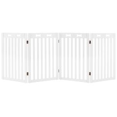 数量限定　中小型犬脱走防止ペットガード 飛び出し防止 、自立式安全柵 階段 木製犬用ゲート、折り式バリア、ペット用家具フェンス 出入り口 玄関用 unipaws 、白い