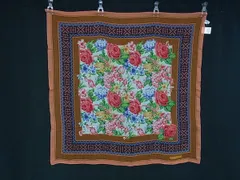 ■新品■未使用■ ChristianDior クリスチャンディオール シルク100% スカーフ ストール ショール オレンジ系×マルチカラー FD8592