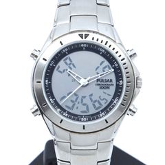 セイコー SEIKO PLUSAR パルサー NX01-X001 DPRN0 アナデジ グレー クォーツ 付属有 デッドストック 稼働品 25-M-843
