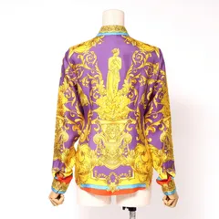 未使用級 ヴェルサーチェ 長袖 シルク シャツ ブラウス 36 (S) 花柄 未使用級 ヴェルサーチェ 長袖 シルク シャツ ブラウス 36 (S) 花柄