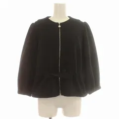 トゥービーシック TO BE CHIC W5714-233-09 スウェット ジャケット 裏ボア ブルゾン ジップアップ パフスリーブ S相当 黒 ブラック /☆Gのサムネイル